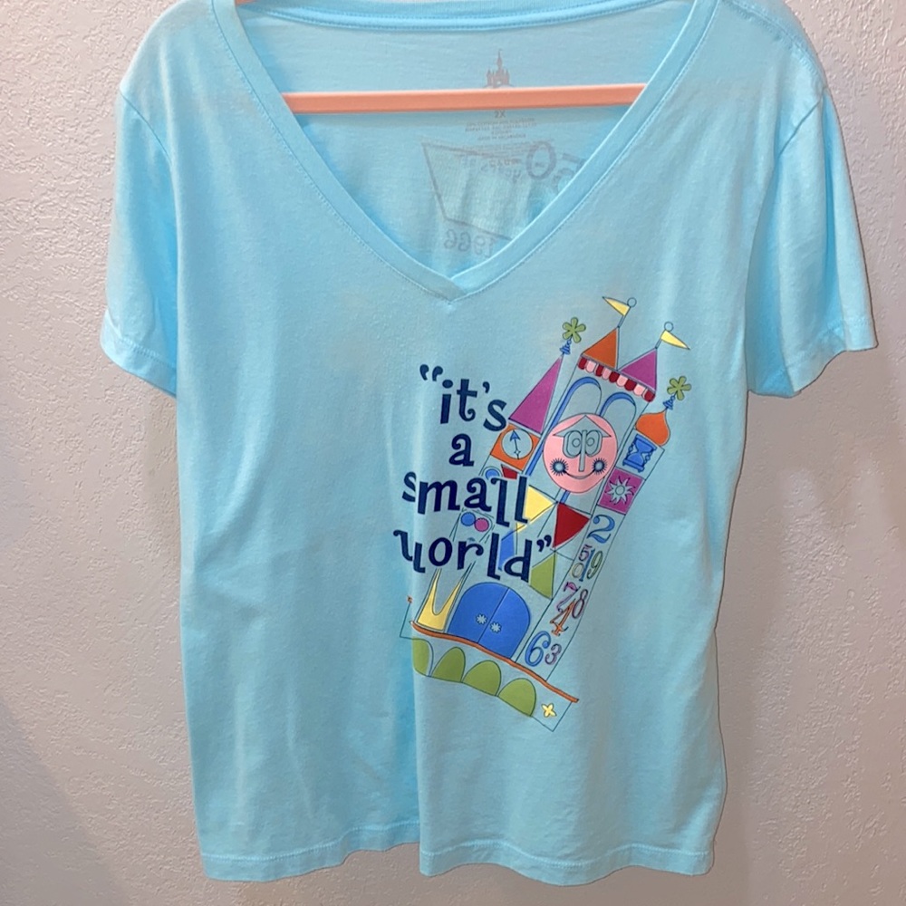Disney Parks It’s a Small World V- Neck Tee. Limited Edition. Size XXL